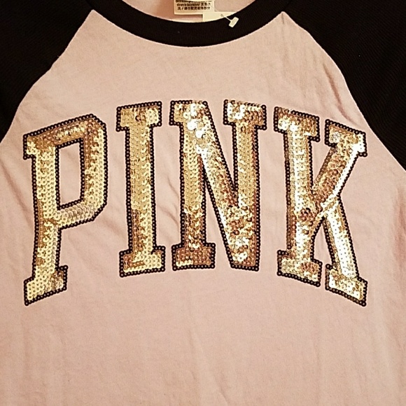 NWT Victoria's Secret PINK Bling Long Sleeve Top - Picture 3 of 6